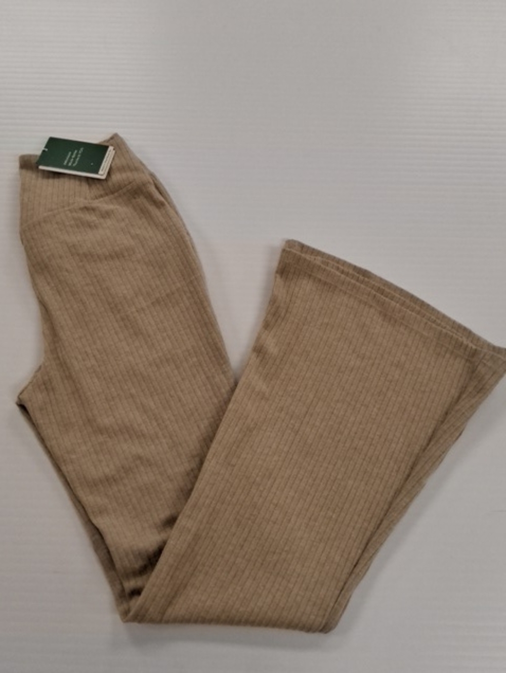 HALARA Ribbed Knit Pants in Beige